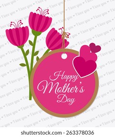 Happy mothers day card design, vector illustration.