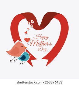 Happy mothers day card design, vector illustration.