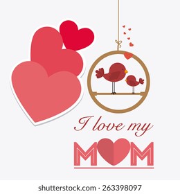 Happy mothers day card design, vector illustration.