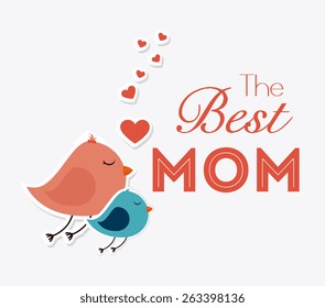 Happy mothers day card design, vector illustration.