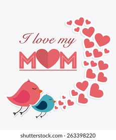 Happy mothers day card design, vector illustration.