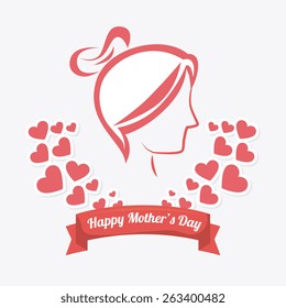 Happy mothers day card design, vector illustration.