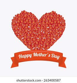 Happy mothers day card design, vector illustration.