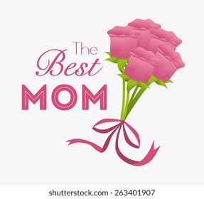 Happy mothers day card design, vector illustration.