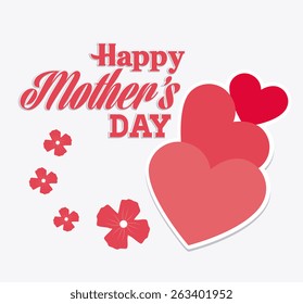 Happy mothers day card design, vector illustration.