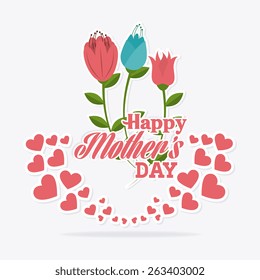 Happy mothers day card design, vector illustration.