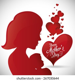 Happy mothers day card design, vector illustration.