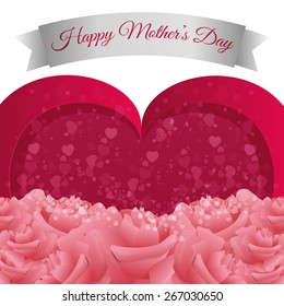 Happy mothers day card design, vector illustration.