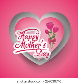 Happy mothers day card design, vector illustration.