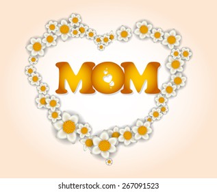 Happy mothers day card design, vector illustration.
