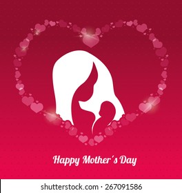 Happy mothers day card design, vector illustration.