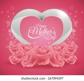 Happy mothers day card design, vector illustration.
