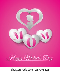 Happy mothers day card design, vector illustration.