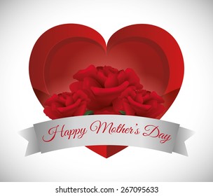 Happy mothers day card design, vector illustration.