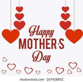 Happy mothers day card design, vector illustration.