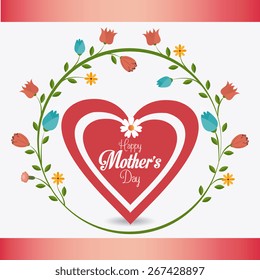 Happy mothers day card design, vector illustration.