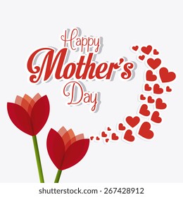 Happy mothers day card design, vector illustration.