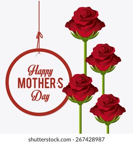 Happy mothers day card design, vector illustration.