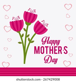 Happy mothers day card design, vector illustration.