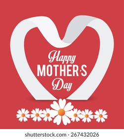 Happy mothers day card design, vector illustration.