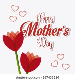 Happy mothers day card design, vector illustration.