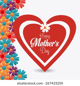 Happy mothers day card design, vector illustration.