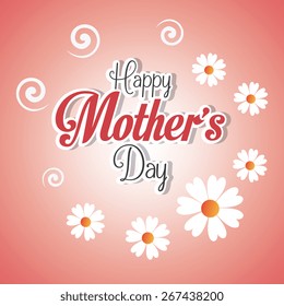 Happy mothers day card design, vector illustration.