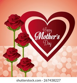 Happy mothers day card design, vector illustration.