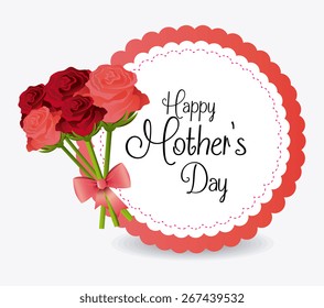 Happy mothers day card design, vector illustration.