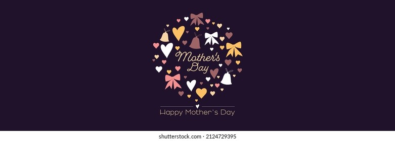 Happy Mother's Day card. Flat vector illustration.