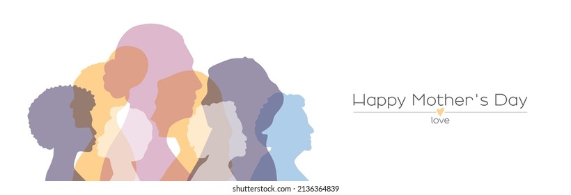 Happy Mother's Day card. Flat vector illustration.