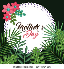 happy mothers day card with floral decoration
