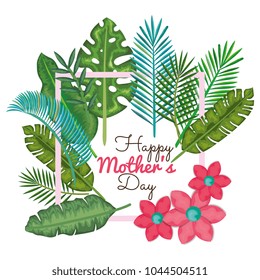 happy mothers day card with floral decoration