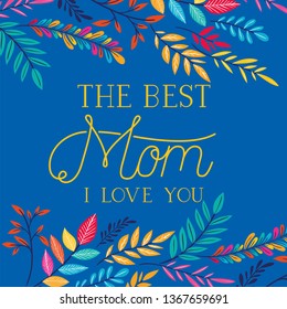 happy mothers day card with floral decoration