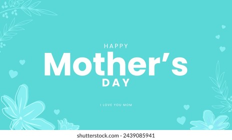 Happy mother's day card with floral decoration. Mother's day template design. Vector illustration