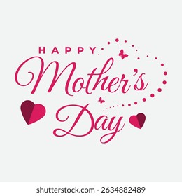 Happy Mothers Day Card with Floral Decoration and Love Message