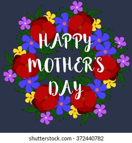Happy Mother's Day card with floral ornament