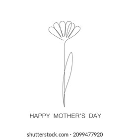 Happy mothers day card flower design vector illustration