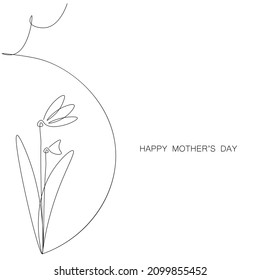 Happy mothers day card flower design vector illustration