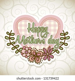 happy mothers day card with flowers. vector illustration