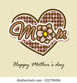 happy mothers day card with flowers. vector illustration