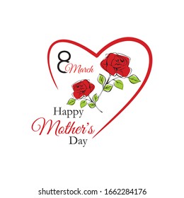 Happy Mother's day, card with flowers