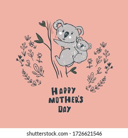 Happy mother`s day card with flowers. Postcard with flower pattern. svg