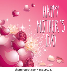 Happy Mother's day card full vector elements