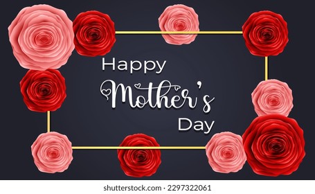 Happy mothers day card. Mother's day greeting card. Mother's day greeting card with flowers. Best mom ever greeting card.
