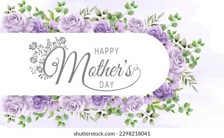 Happy mothers day card. Mother's day greeting card. Mother's day greeting card with flowers. Best mom ever greeting card.