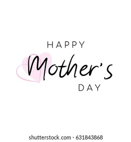 Happy Mother's day card with heart, Happy Mother's day Vector Illustration