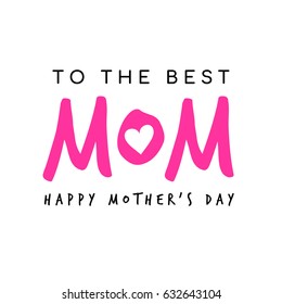 Happy Mother's day card with heart, Happy Mother's day Vector Illustration