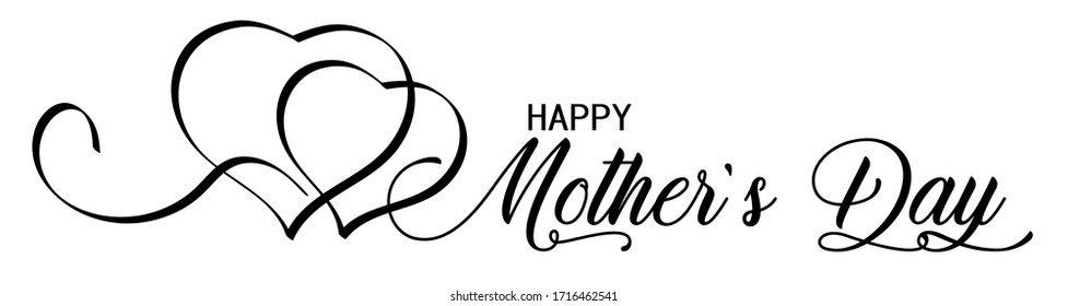 happy mothers day card with hearts