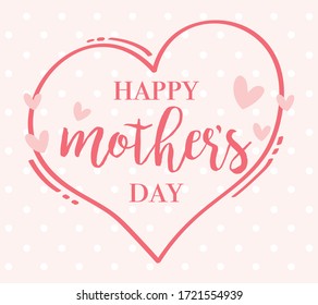 happy mothers day card with hearts vector illustration design